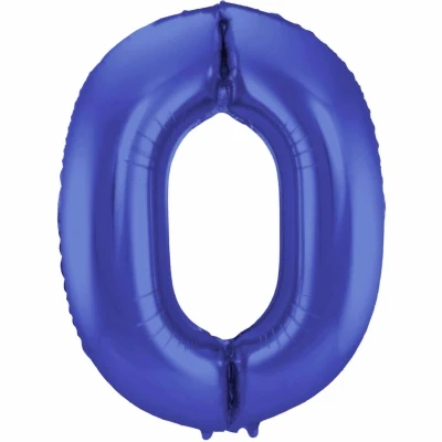 Abbildung von Folie Ballon Nummer 0 Matt Blue 86 cm