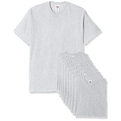 Abbildung von Fruit of the Loom Herren Original T Shirt, grau meliert, S (10er Pack)