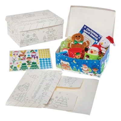 Abbildung von Baker Ross FN334 Colour in Sticker Weihnachtsabend Box Basteln Sie Ihre eigene Weihnachts für Kinder, Weihnachten Kunst und Handwerk