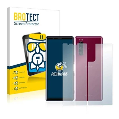Abbildung von BROTECT Schutzglas für Sony Xperia 5 (Display+Rückseite) Schutzfolie Panzer Folie Glas [Extrem Kratzfest 9H, Anti Fingerprint, Ultra Transparent]