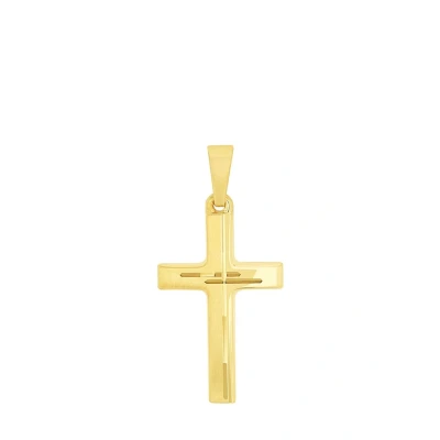 Abbildung von amor Motiv Kreuz Anhänger, Damen, Größe: One Size, Gold