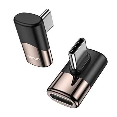 Abbildung von MOGOOD 90 Grad USB C Recht Winkel Adapter Stecker zu Buchse Extender Typ Thunderbolt für MacBook Pro, iMac, iPad Pro,Tablet,Telefone,Nintendo Switch,und andere Geräte