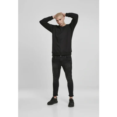 Abbildung von Urban Classics Basic Terry CREW Sweatshirt, Herren, Größe: Small, Black