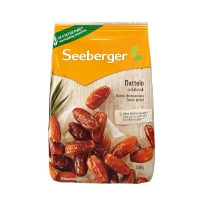 Abbildung von Seeberger Datteln 7er Pack: Honigsüße mit cremigem Fruchtfleisch zum natürlichen Süßen von Speisen entsteint, getrocknet &amp; ungeschwefelt ohne Zuckerzusatz, vegan (7 x 500 g)