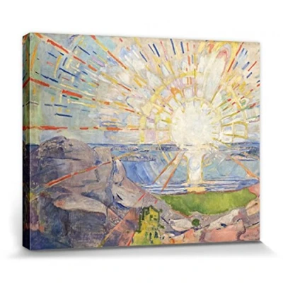 Abbildung von 1art1 Edvard Munch Poster Die Sonne, 1910 Bilder Leinwand Bild Auf Keilrahmen XXL Wandbild Kunstdruck Als Leinwandbild 50x40 cm