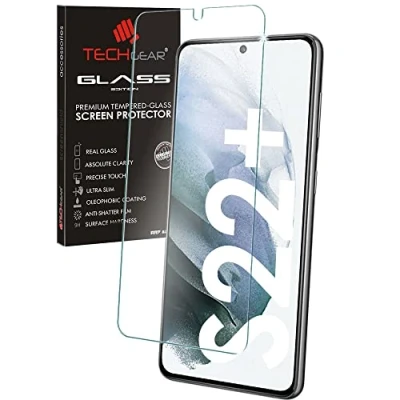 Abbildung von TECHGEAR Schutzfolie kompatibel mit Samsung Galaxy S22 Plus 5G, Displayschutzfolie aus gehärtetem Glas (2.5D Runde Kante) [9H Härte] [Crystal Clarity] [Kratzfest]