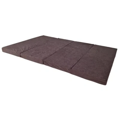 Abbildung von Natalia Spzoo breite Faltmatratze 180 x 120 8 cm Klappmatratze mit Schaumstoffkern &amp; abnehmbarem Bezug klappbare Schlafmatte (1021 Braun)