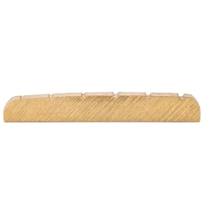 Abbildung von Musiclily 43mm Gitarre Messing Sattel Brass Nut für Strat Tele Style E Gitarre, 43x3.5x6mm