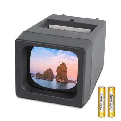 Abbildung von TCNEWCL 35mm Diabetrachter für alte Dias, Dia Betrachter 2X Vergrößerung LED beleuchteter Diaprojektor AAA Batterie betrieben (2 Batterien enthalten)