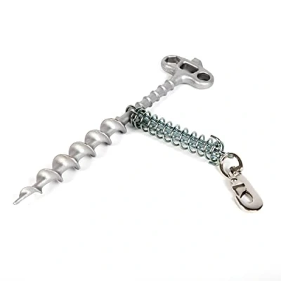 Abbildung von Peggy Peg Schraubhering PetPeg zum Anleinen von Hunden &amp; Katzen Anlegepflock für Hunde Leinenbefestigung mit Höhenverstellung Spiralhering Hundeleine Erdanker aus rostfreiem Aluminium