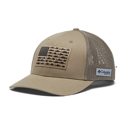 Abbildung von Columbia Unisex PFG Mesh Fish Flag Ball Cap, Tusk, L/XL