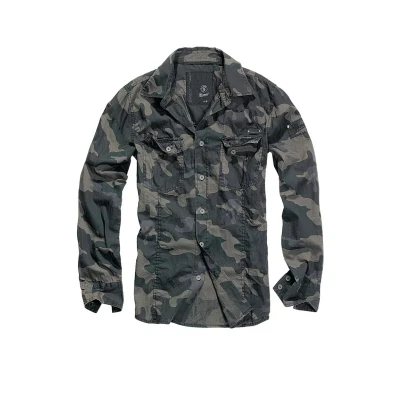 Abbildung von Brandit SLIM FIT Hemd, Herren, Größe: Large, Darkcamo