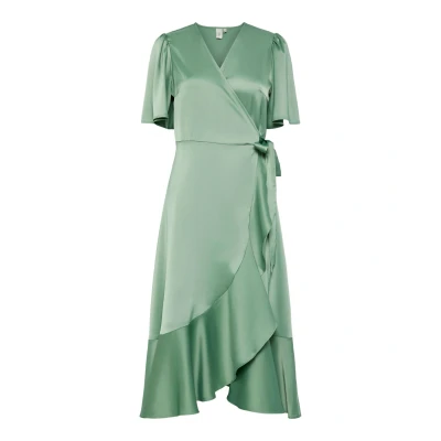Abbildung von Y.A.S Wickelkleid &quot;YASTHEA 2/4 MIDI WRAP DRESS S. NOOS&quot;, mit Volant