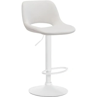 Abbildung von CLP Barhocker Camden I Samt Bezug Drehbar, Farbe:Creme, Material Gestell:Metall matt Weiss