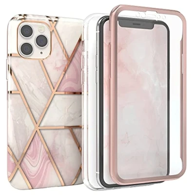 Abbildung von EAZY Case 360 Grad Hülle kompatibel mit iPhone 11 Pro Kameraschutz, Premium Full Cover, Displayschutz, Schutzhülle, Slimcover, Handyhülle, Komplett Schutz Rosé, Rosa