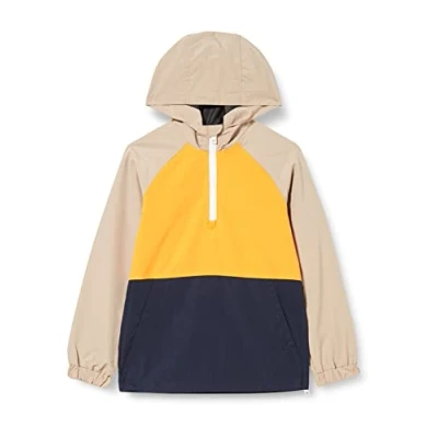 Abbildung von JACK &amp; JONES JUNIOR Men&#039;s JORLUKE Anorak JNR Jacke, Dark Cheddar/Detail:Navy Blazer/Crockery, 176