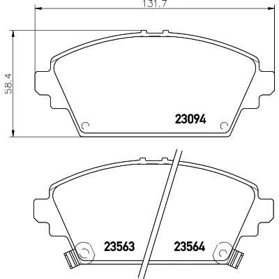 Abbildung von HELLA 8DB 355 017 171 Bremsbelagsatz mit akustischer Verschleißwarnung HONDA: Accord 7 Limousine, 6 Schrägheck