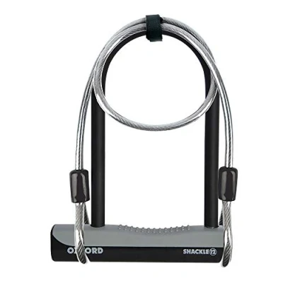 Abbildung von Oxford Shackle 12 Bügelschloss mit Kabel, Schwarz, 32 cm