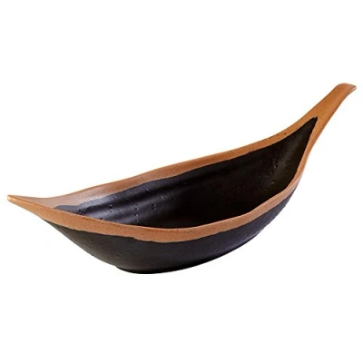 Abbildung von APS 84580 Blattschale CROCKER, 30,5 x 10 cm, Höhe 7,5 Melamin, braun mit hellbraunem Rand