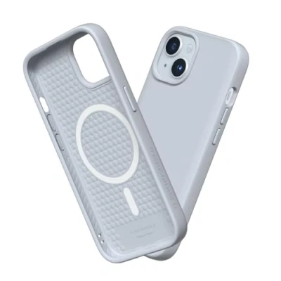 Abbildung von RhinoShield Case kompatibel mit [iPhone 15 Plus] SolidSuit MagSafe Stoßdämpfende &amp; schlanke Schutzhülle Premium Finish 3.5 Meter Fallschutz Silbergrau