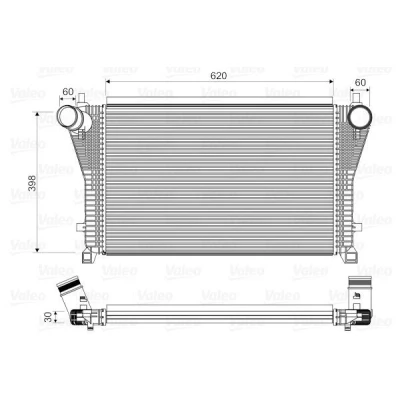 Abbildung von VALEO 818347 Ladeluftkühler ohne AGR Ventil SEAT: Leon III ST, SC, Schrägheck, VOLKSWAGEN: Golf 7 Passat B8 Variant