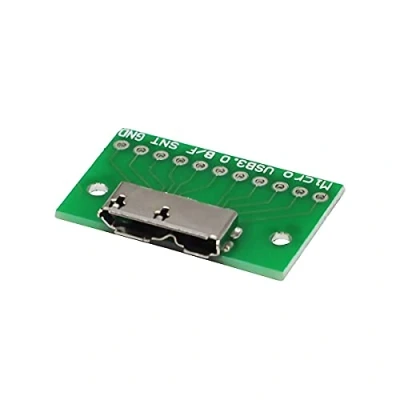 Abbildung von WLGQ USB 3.0 Micro B Buchse mit PCB Testbuchse, 2,54 mm Pitch PIN Testplatine