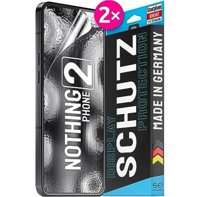 Abbildung von S.E für Nothing Phone (2) Schutzfolie 2x Folien im SET aus Deutschland, Folie TPU Technologie, kinderleichte Anwendung, blasenfrei, als Alternative Schutzglas