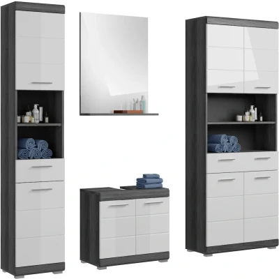 Abbildung von INOSIGN Badmöbel Set &quot;Siena&quot;, (Set, 4 St.), Hochschrank, Spiegel, Waschbeckenunterschrank, Hochschrank breit