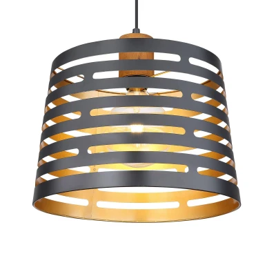 Abbildung von Lighting ABLONA Hängeleuchte Metall schwarz matt, 1x E27