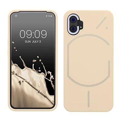 Abbildung von kwmobile Hülle kompatibel mit Nothing Phone (1) Silikon Handy Case Handyhülle weiche Oberfläche kabelloses Laden Zuckerguss