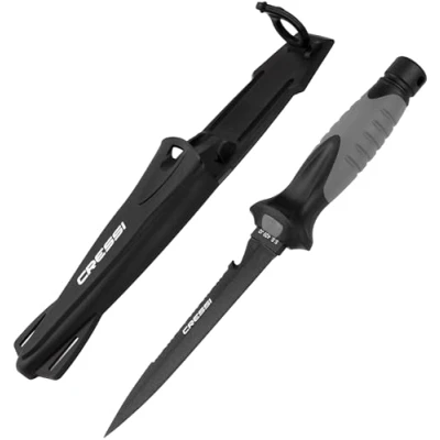 Abbildung von Cressi Erwachsene Finisher Knife Tauchermesser, Schwarz, Adult