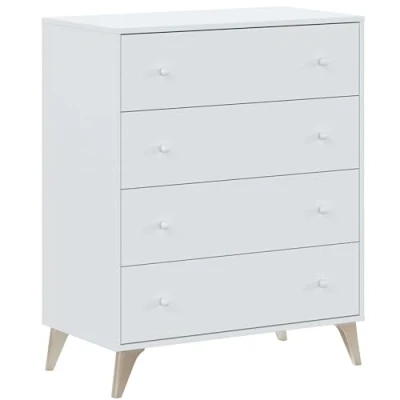 Abbildung von Habitdesign 007804A Kommode mit 4 Schubladen, Sinfonier, Sweet, Artik White Farbe, Maße: 77,5 cm (Länge) x 40 (Tiefe) 95 (Höhe)