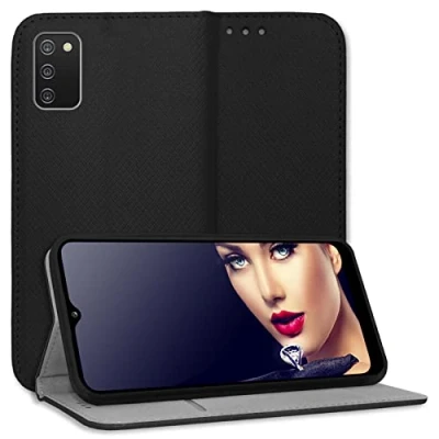 Abbildung von mtb more energy® Schutz Tasche Smart Magnet kompatibel mit Samsung Galaxy A02s (SM A025, 6.5&#039;&#039;) schwarz Bookstyle Klapp Cover Hülle Wallet Case