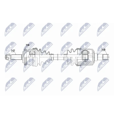 Abbildung von NTY NPW KA 414 Antriebswelle Vorderachse links 673mm KIA: Carens III (UN) 2.0 CRDi 140, 135, 1.6 CVVT, 115 2006