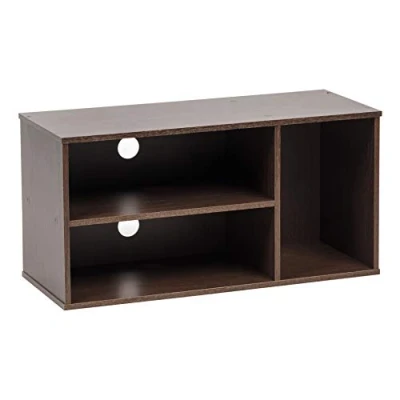 Abbildung von Iris Ohyama, TV Möbel, Schrank, Bank für Bildschirme bis zu 43 Zoll, Wohnzimmertisch, 3 Regale, Kabelauslass, Modern, Büro, Schlafzimmer, Wohnzimmer Module Shelf MDB 3S Braun