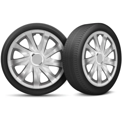 Abbildung von Auto Radkappen Radzierblenden 4er Set passend für alle Stahlfelgen Einstellbarer Sicherungsring 13 Zoll Silber