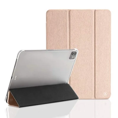Abbildung von Hama Hülle für iPad Pro 2020 11 Zoll (aufklappbares Case Apple Tablet, Schutz mit Standfunktion, transparente Rückseite, magnetisches Cover Auto Wake/Sleep Funktion) rosa