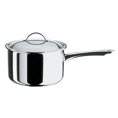 Abbildung von Spring CRISTAL Stielkasserolle mit Deckel Ø: 20 cm, Höhe: 9 cm 2,7 ltr rostfreier Edelstahl Topf induktionsgeeignet und für alle anderen Herdarten spülmaschinenfest Kochtopf