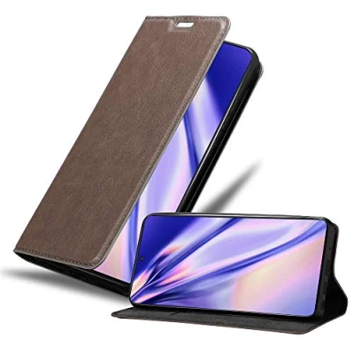 Abbildung von Cadorabo Hülle kompatibel mit Samsung Galaxy Note 20 aus Premium Kunst Leder Flip Klappbare Stoßfeste Magnetische [Standfunktion] [Kartenfächern] Cover für Tasche in Braun