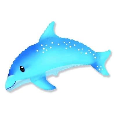 Abbildung von Ballonim® Delfin Blau ca. 80 cm Luftballons Folienballon Party DekorationGeburtstag