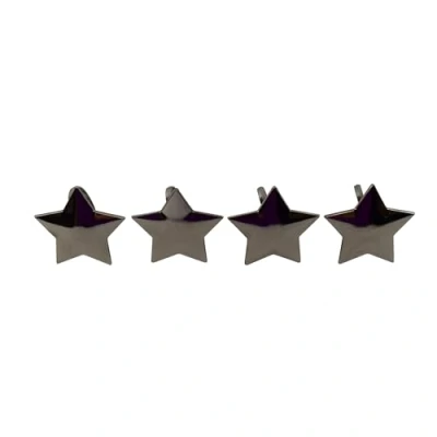 Abbildung von CHICCIE 4er Set Serviettenring Stern aus Metall in Silber 5x5x3cm Tischdeko