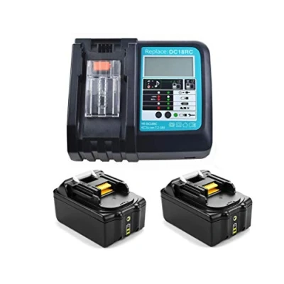 Abbildung von Ladegerät &amp; 2X Akku 18V 5,0Ah für Makita BL1830 BL1840 BL1850, Radio DMR100 DMR101 DMR102 DMR103B DMR104 DMR105 DMR106 DMR107 DMR108 DMR109 DMR110,Makita DHP482 DUC353Z DCL182Z DLM431 DCF300Z