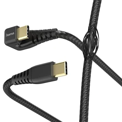 Abbildung von Hama Lade /Datenkabel Gamer (USB C auf USB gewinkelt, kompatibel mit Samsung, Huawei, LG, Sony, Xiaomi, Wiko, strapazierfähig, 1,5m) schwarz