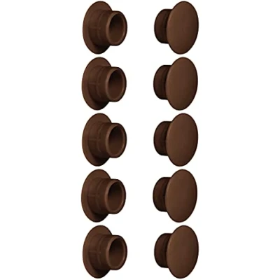 Abbildung von cyclingcolors 10x Abdeckkappen Kunststoff Blindbohrung Stopfen Blindstopfen Abdeckung Möbel (Ø15mm/dunkelbraun RAL8014)