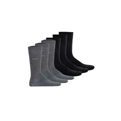 Abbildung von BOSS 6ER PACK Finest SOFT Socken, Herren, Größe: 39 42, Schwarz grau