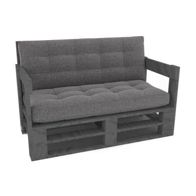 Abbildung von Lermowood Palettenmöbel Mpe Sofa 120 x 80 cm Grau Europaletten Indoor und Outdoor Lounge Gartenmöbel Holz Set Möbel Terrasse Balkon Loft Stil Paletten