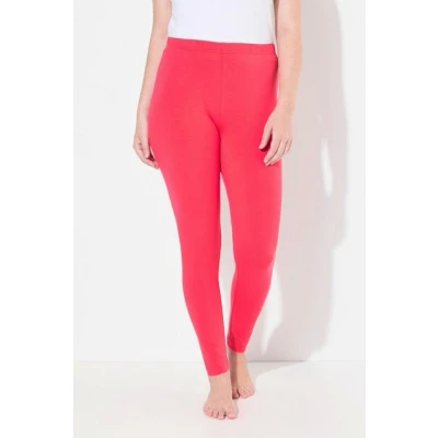 Abbildung von Ulla Popken Enganliegende Skinny Rundumgummibund Leggings Hosen, Damen, Größe: 50/52, Pink