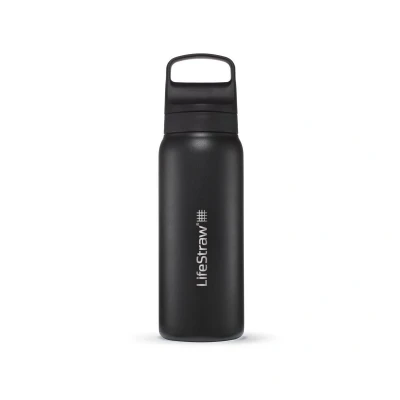 Abbildung von Wasserfilterflasche Go 2.0 Edelstahl isoliert 700 ml Schwarz