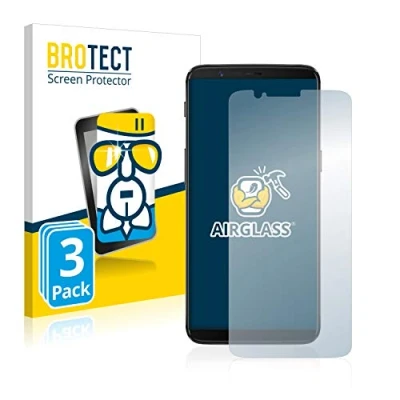 Abbildung von BROTECT Schutzglas für OnePlus 5T (3 Stück) Schutzfolie Panzer Folie Glas [Extrem Kratzfest 9H, Anti Fingerprint, Ultra Transparent]