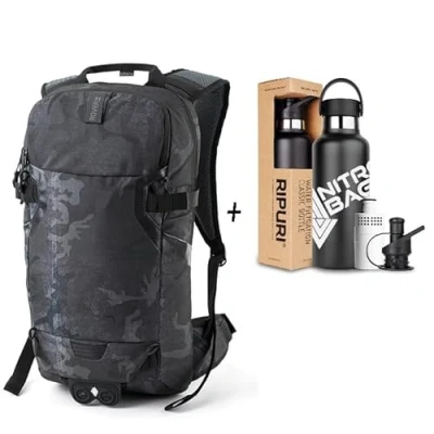 Abbildung von Nitro, ROVER 14 SET mit Ripuri 600 ml Flasche &amp; Filter, Snowboardrucksack Tourenrucksack Bikerucksack, 14L, FORGED CAMO